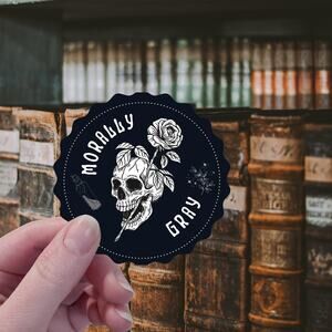 Morally Gray Skeleton Bookish Sticker Romance Fantasy Thriller Fae Kindle Gothic